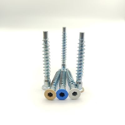 مسامير ذاتية التنصت من الفولاذ المقاوم للصدأ M5 مطلية بالزنك برأس مسطح عبوة من 100