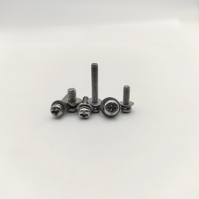 المسامير الرأسية فيليبس بان مع غسالات القفل مغلفة بالزنك M4-M12