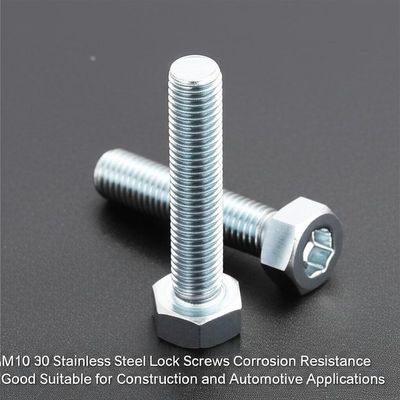 M10 30 Stainless Steel Lock Screws Corrosion Resistance Good Suitable for Construction and Automotive Applications