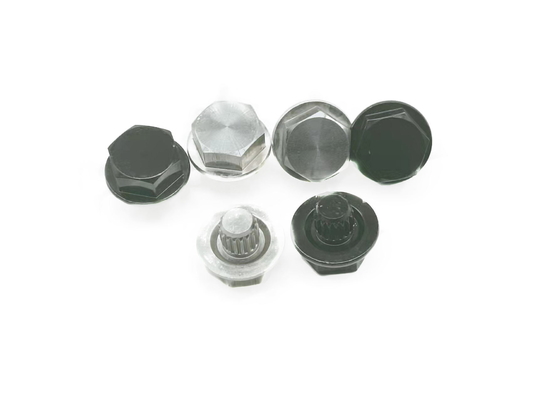 مسامير محور العجلة الكهربائية من سبائك الألومنيوم الأسود M6x1.0 6.8mm ارتفاع الرأس